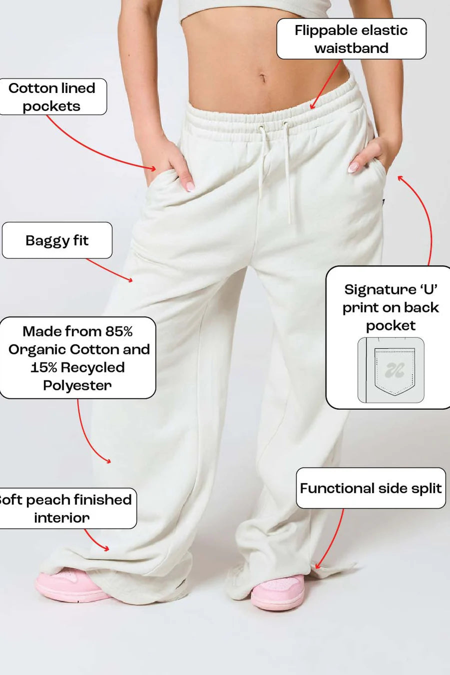 Up Stage World - IT'S A VIBE FLARED PANTS GREY