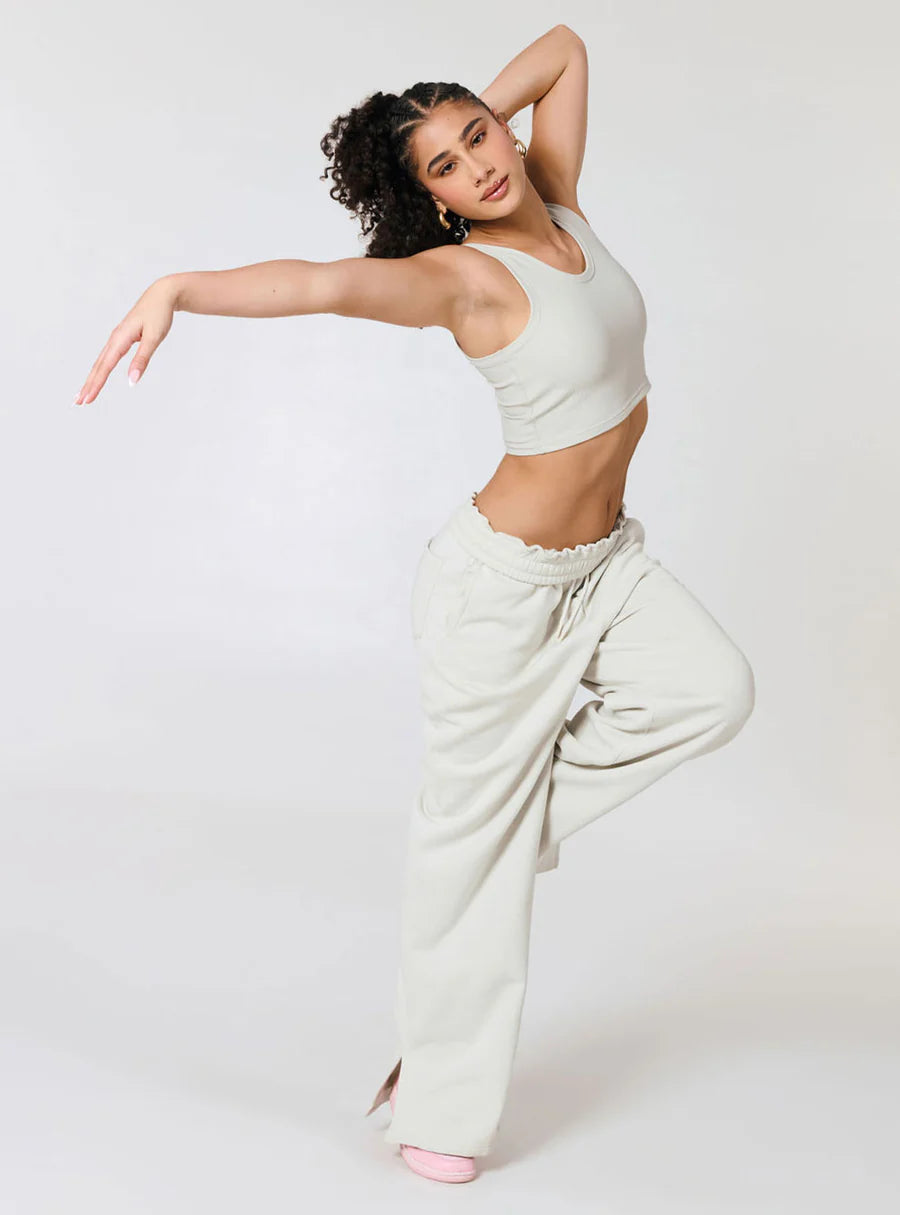 Up Stage World - IT'S A VIBE FLARED PANTS GREY